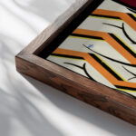 Kunstgewerbliche Schmuckformen fur die Flache Pl 44 1920 Christian Stoll close up dark wood mockup