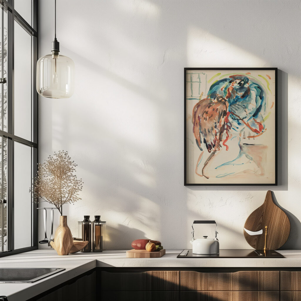 Kunstneren og hans syke oye. Knelende kvinnelig akt med orn 1930 Edvard Munch 6 mockup