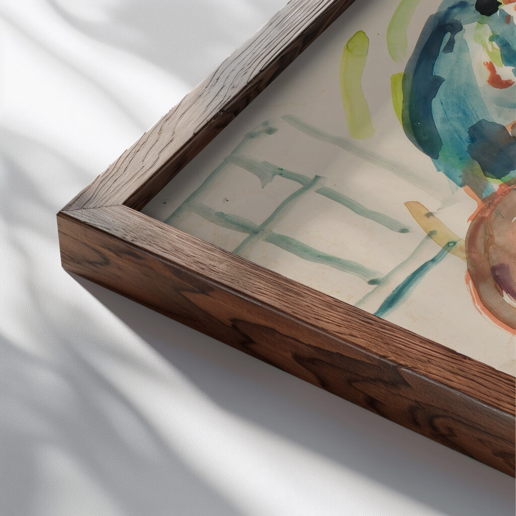 Kunstneren og hans syke oye. Knelende kvinnelig akt med orn 1930 Edvard Munch close up dark wood mockup