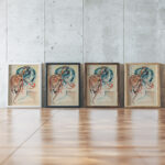 Kunstneren og hans syke oye. Knelende kvinnelig akt med orn 1930 Edvard Munch framed posters mockup