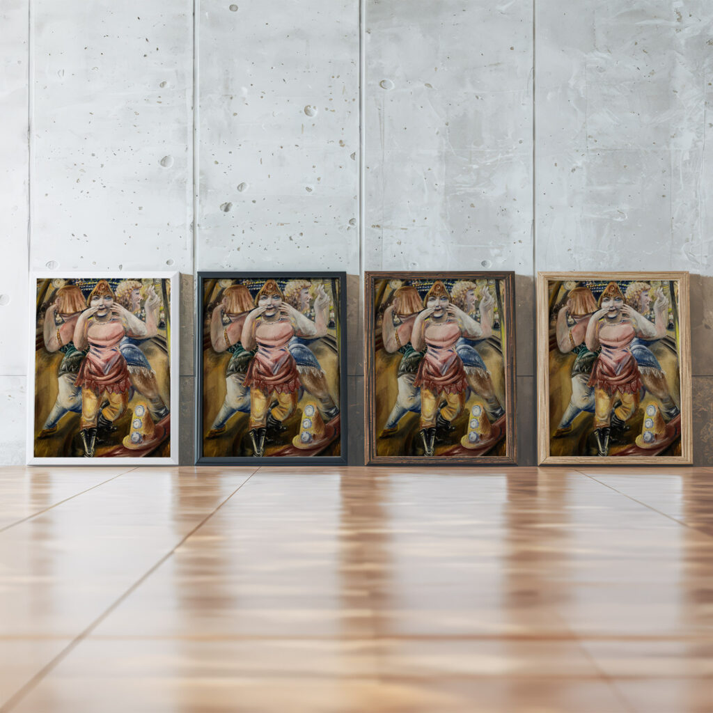 Kusshand werfende Zirkustanzerinnen 1927 Paul Kleinschmidt framed posters mockup