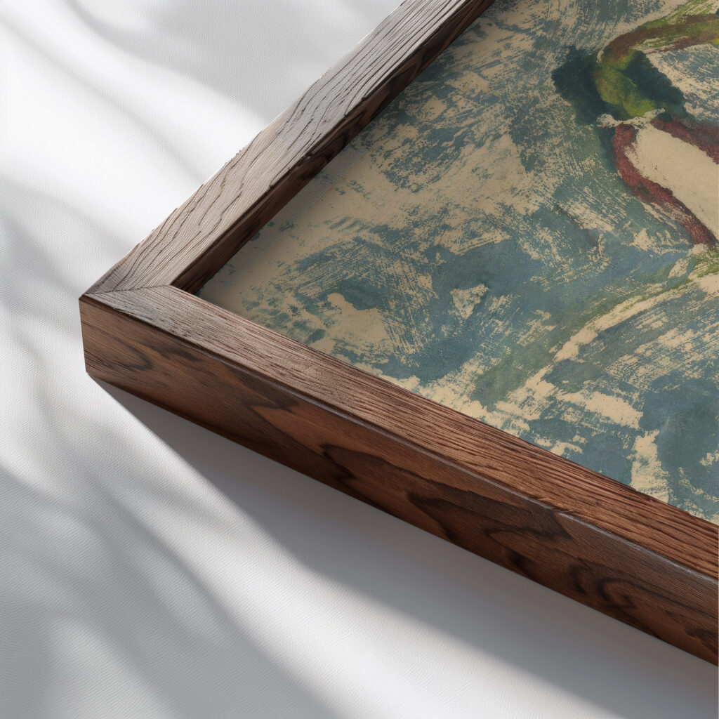 Kvety 1930 Zolo Palugyay close up dark wood mockup