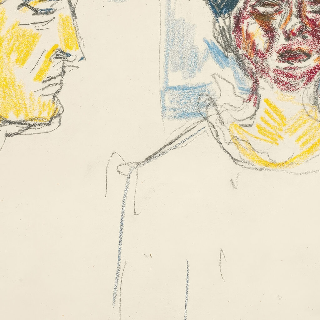 Kvinne og selvportrett i profil Edvard Munch 8 mockup