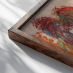 Kystlandskap 1904 Edvard Munch close up dark wood mockup