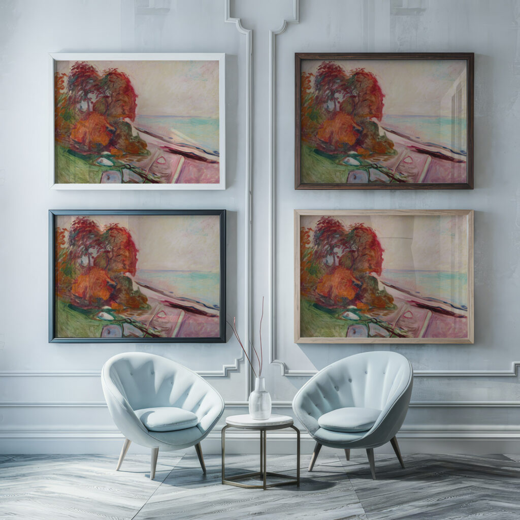 Kystlandskap 1904 Edvard Munch framed posters mockup