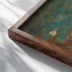 La Coupe Bleue circa 1895 98 Edouard Vuillard close up dark wood mockup