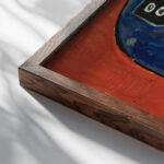 La Guitarra 1935 Joaquin Torres Garcia close up dark wood mockup