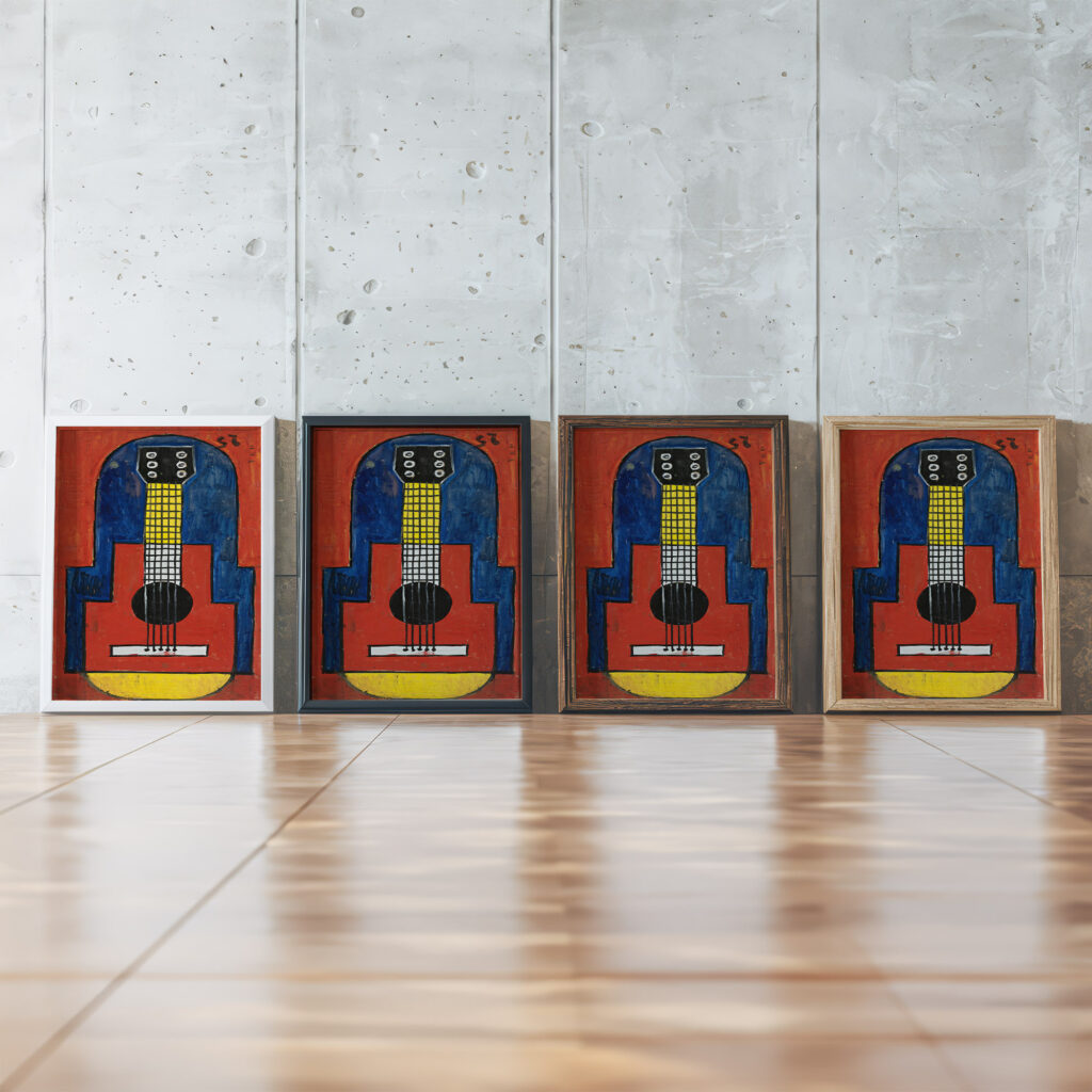 La Guitarra 1935 Joaquin Torres Garcia framed posters mockup