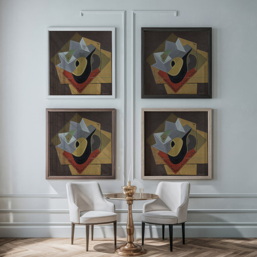 La Mandoline Noire 1926 Juan Gris framed posters mockup