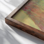 La Mere De Lartiste Au Lit Camille Pissarro close up dark wood mockup