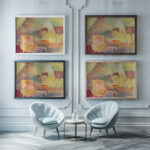 La Mere De Lartiste Au Lit Camille Pissarro framed posters mockup