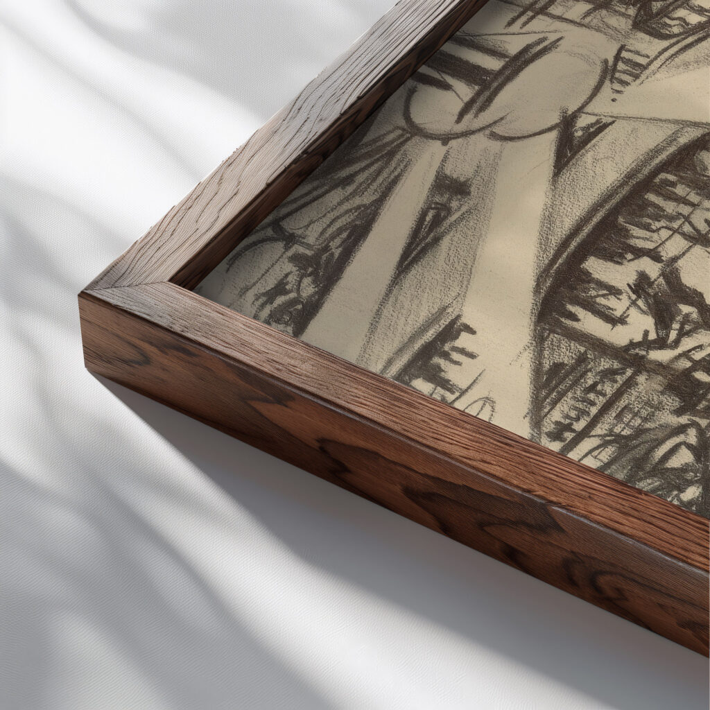 La Patineuse The skater 1913 Felix Del Marle close up dark wood mockup