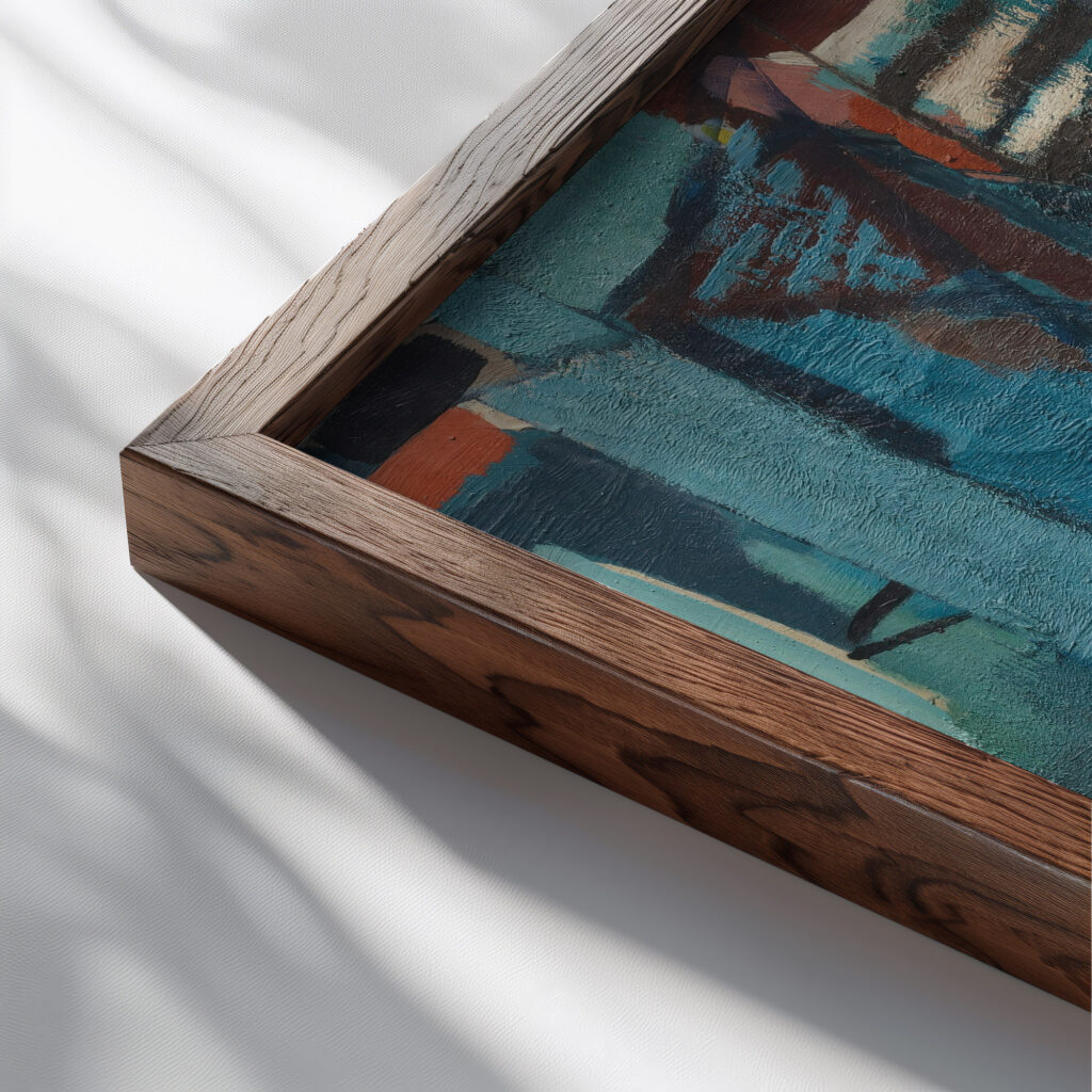 La Poissonniere 1947 Jankel Adler close up dark wood mockup