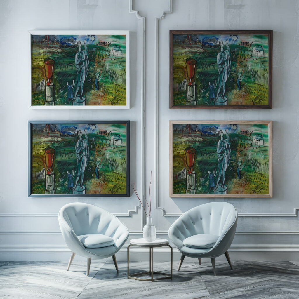 La Statue circa 1942 Raoul Dufy framed posters mockup