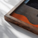 La Table Louis Philippe A La Bouteille Et Au Verre 1920 Roger de La Fresnaye close up dark wood mockup