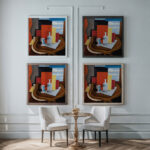 La Table Louis Philippe A La Bouteille Et Au Verre 1920 Roger de La Fresnaye framed posters mockup