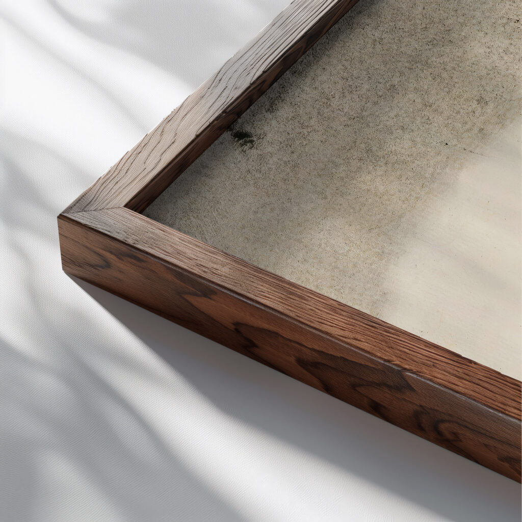 La Toilette Le Bidet Edgar Degas close up dark wood mockup