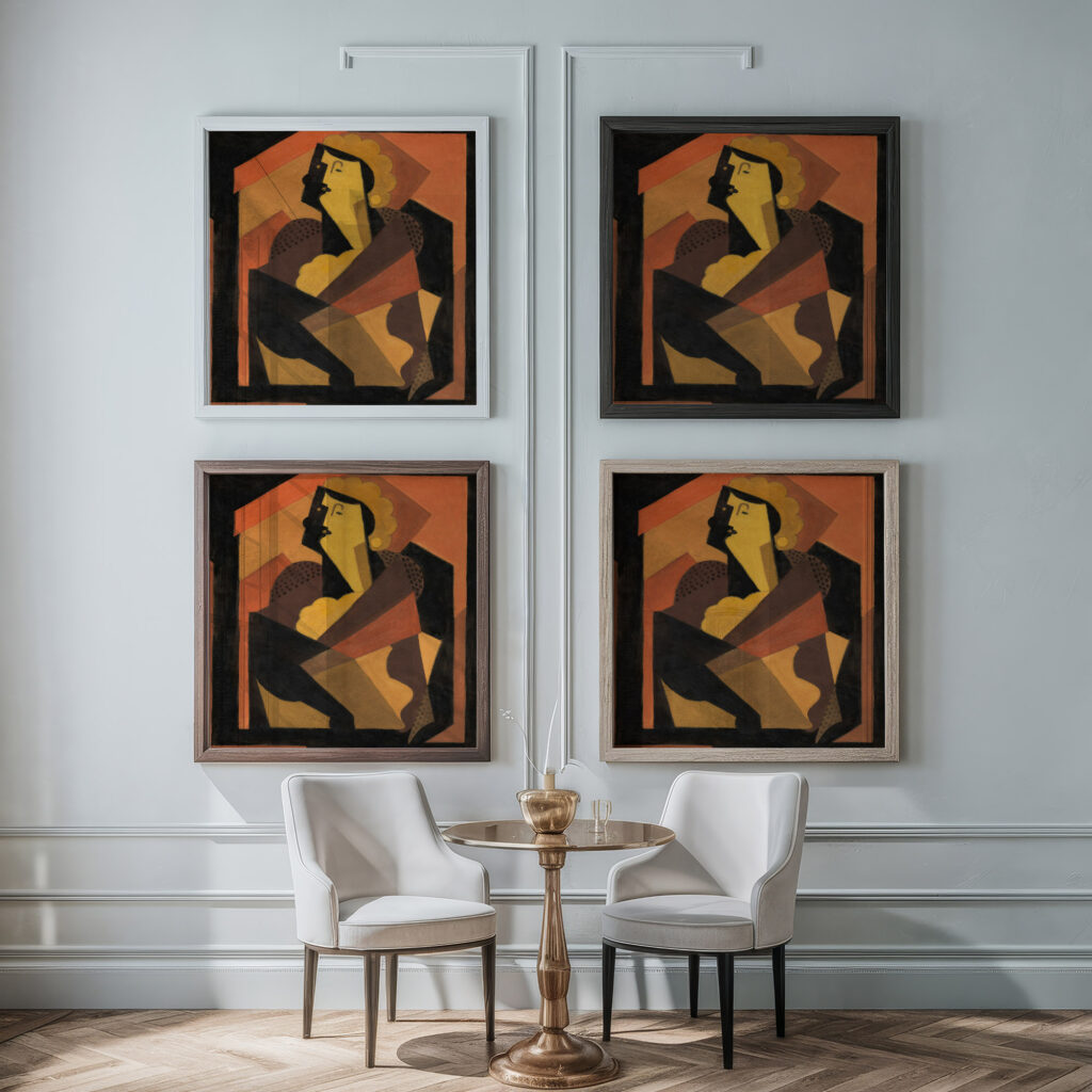 La femme au gant noir circa 1920 Albert Gleizes framed posters mockup