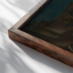 La rue Guenegaud 1912 Albert Edouard Chazalviel close up dark wood mockup