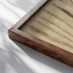 La tour aux rideaux 1910 Robert Delaunay close up dark wood mockup