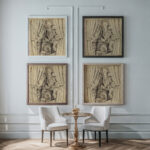 La tour aux rideaux 1910 Robert Delaunay framed posters mockup