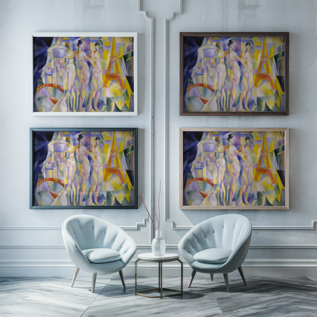 La ville de Paris 1915 Robert Delaunay framed posters mockup