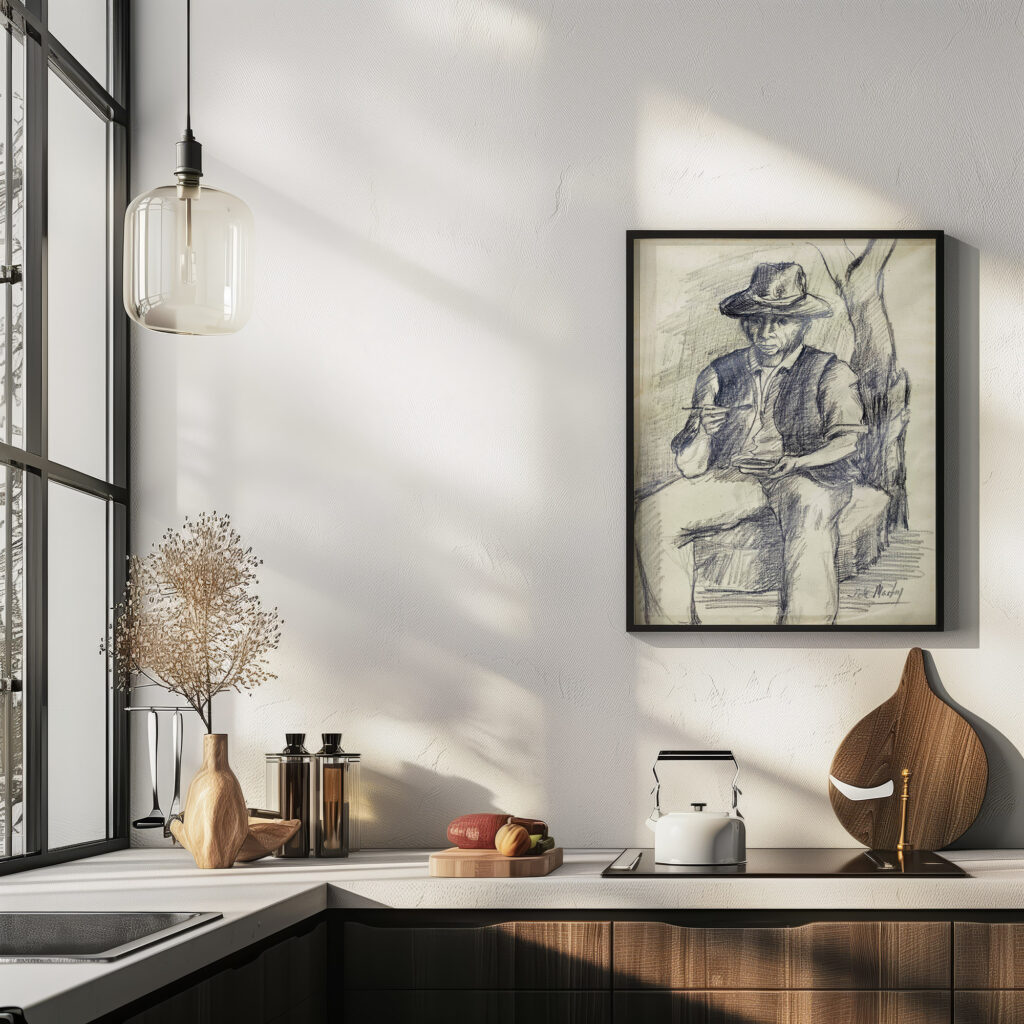 Labrador comiendo migas 1960 Jose de Martin Simon 6 mockup