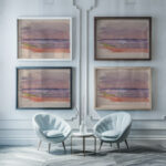 Lake or seascape 1910 1912 Eero Jarnefelt framed posters mockup