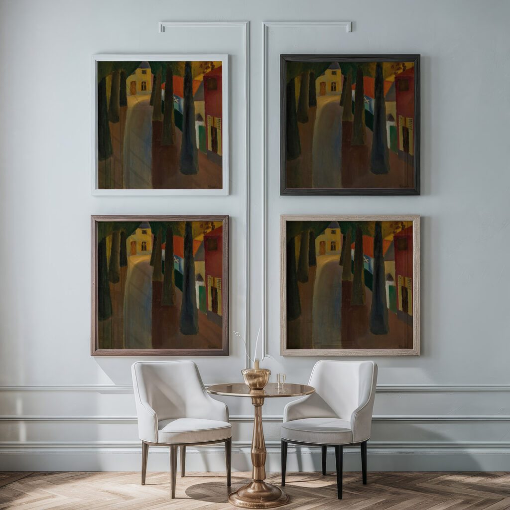 Lallee du chateau a Bachte Maria Leerne 1923 Frits van den Berghe framed posters mockup