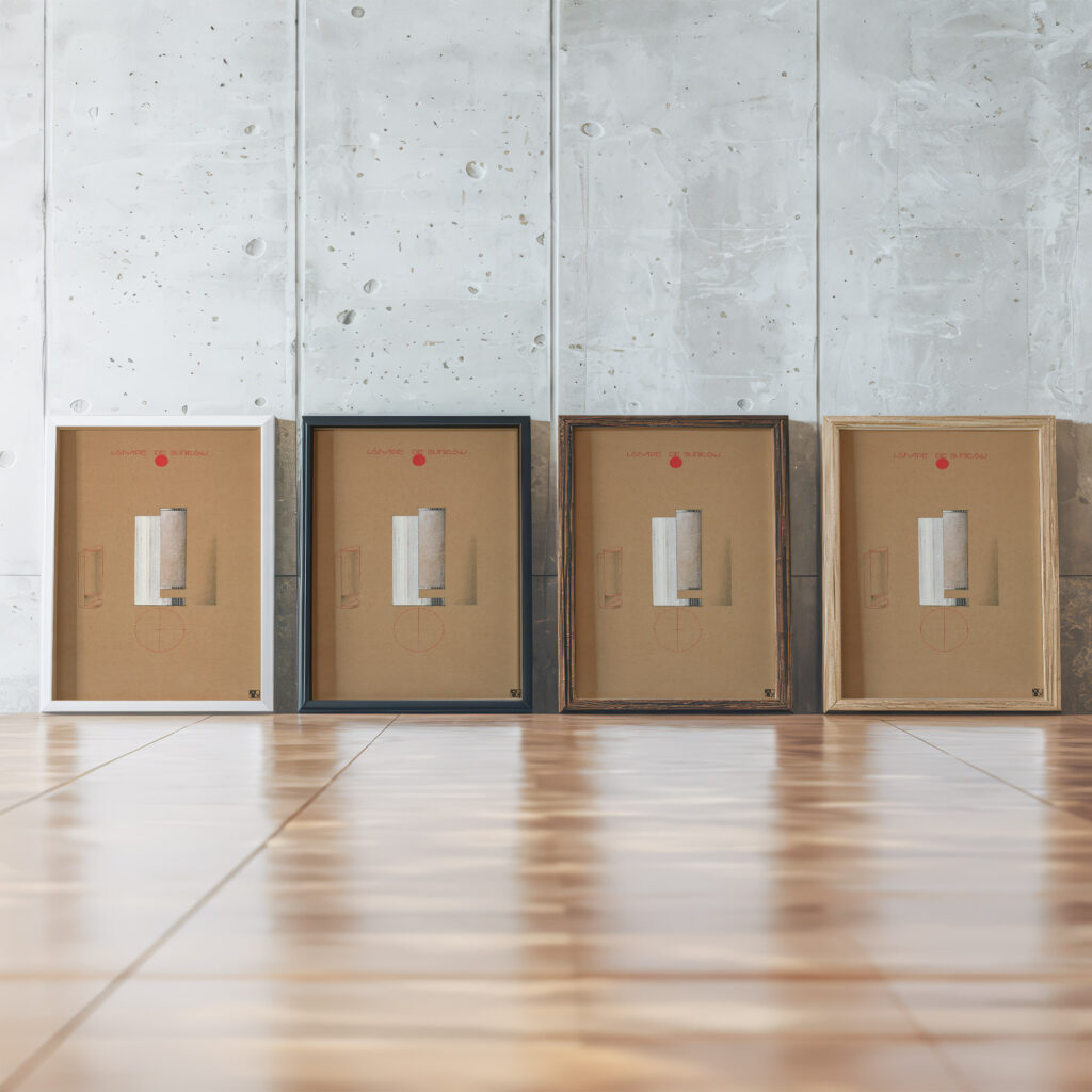 Lampe de Bureau 1920 Paul Brandt framed posters mockup