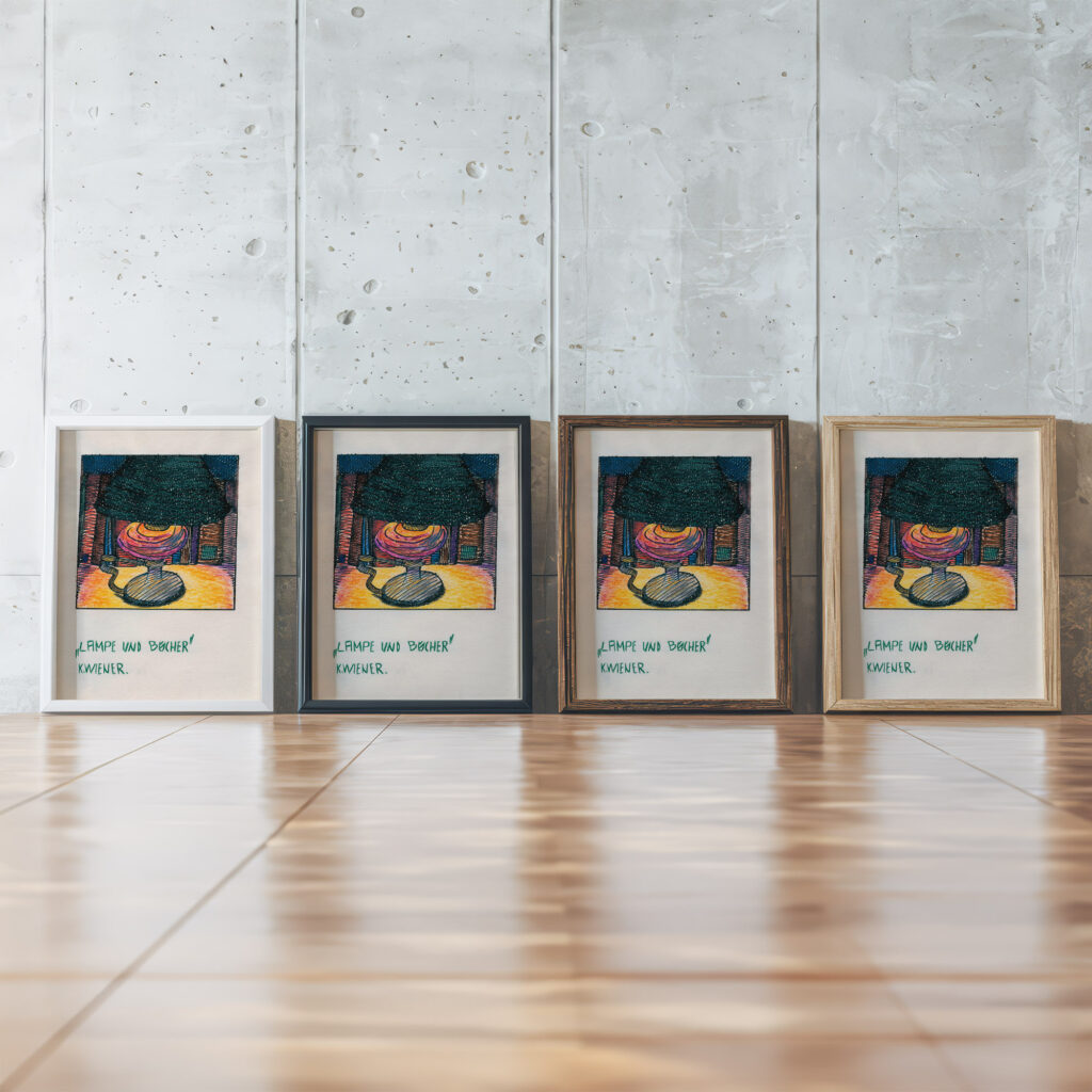 Lampe und Bucher around 1921 Karl Wiener framed posters mockup