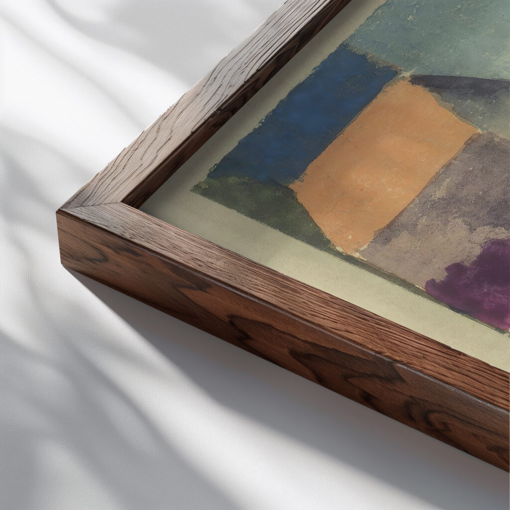 Landgut Bei Fryburg Country House Near Fribourg 1915 Paul Klee close up dark wood mockup