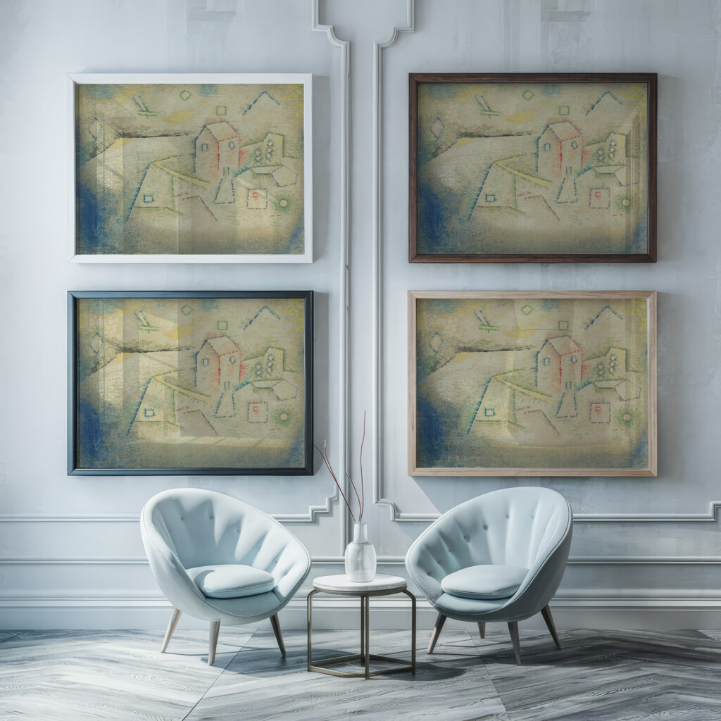 Landhaus In Norden Country House In The North 1925 Paul Klee framed posters mockup