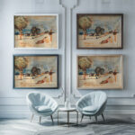 Landpartie 1910 August Macke framed posters mockup