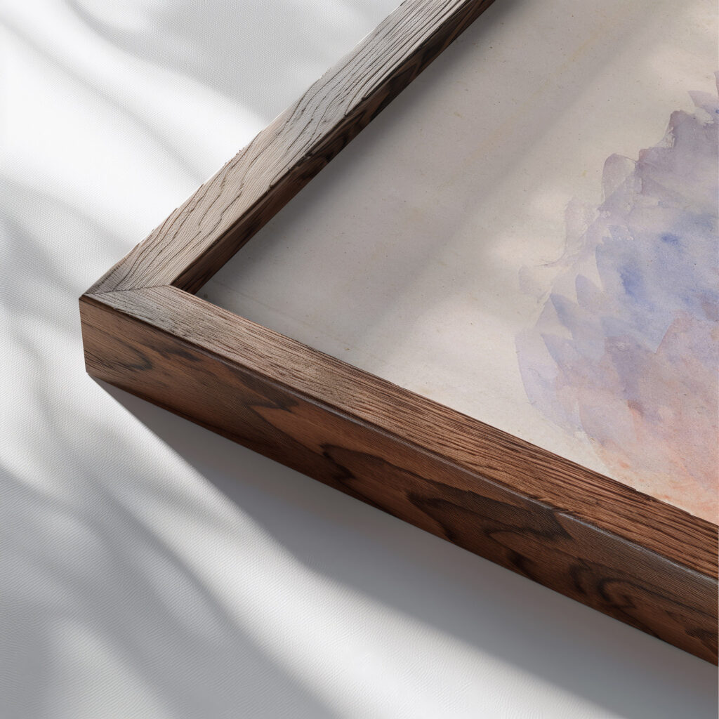 Landscape 1889 Pierre Auguste Renoir close up dark wood mockup