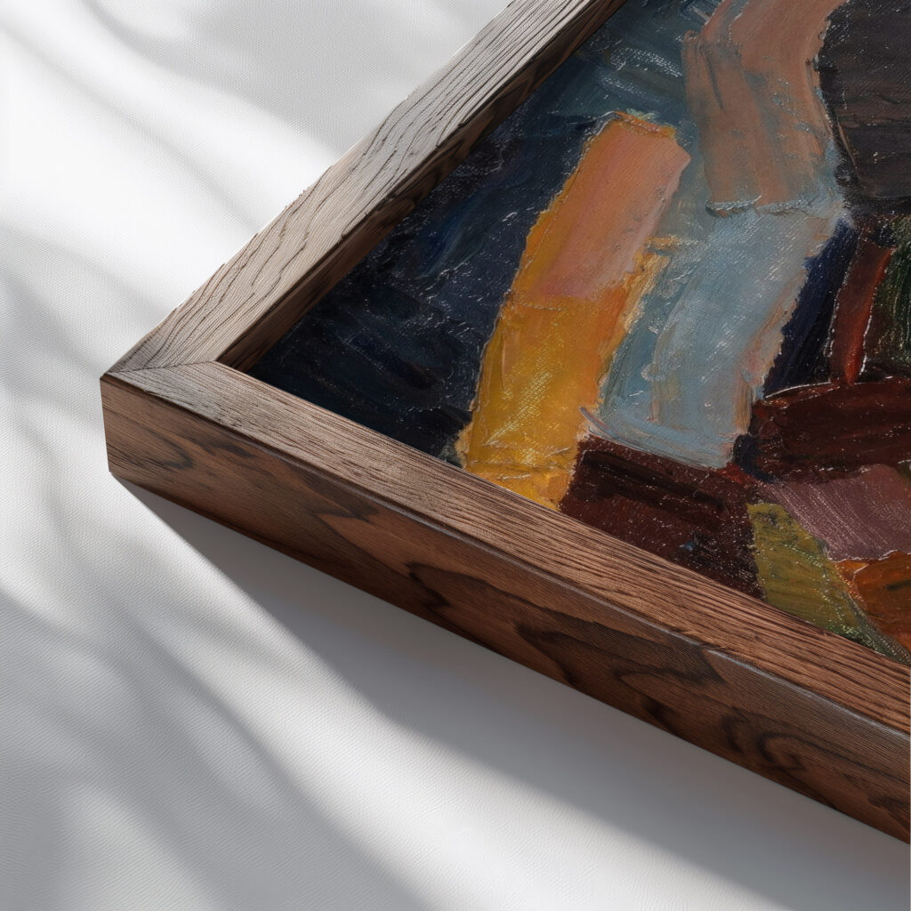 Landscape 1915 Leo Gestel close up dark wood mockup