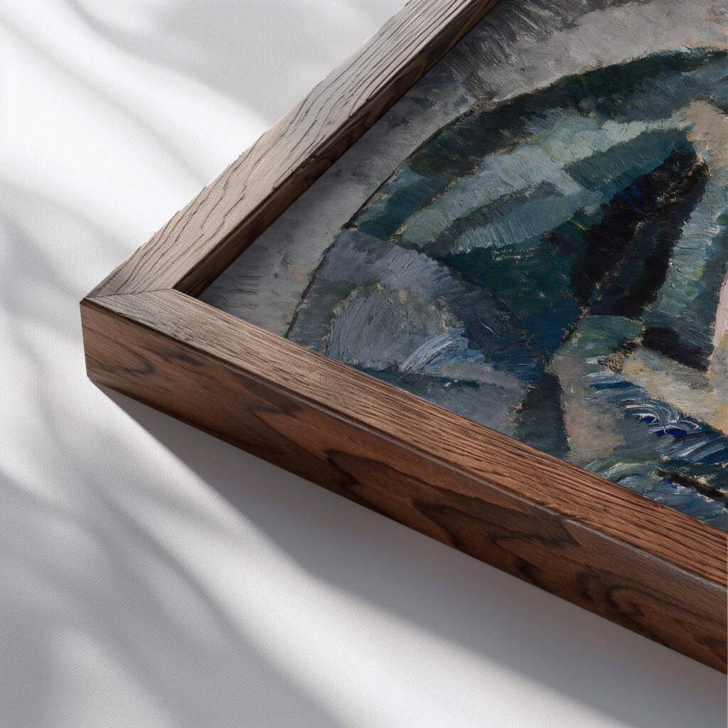 Landscape 1917 Romuald Kamil Witkowski close up dark wood mockup