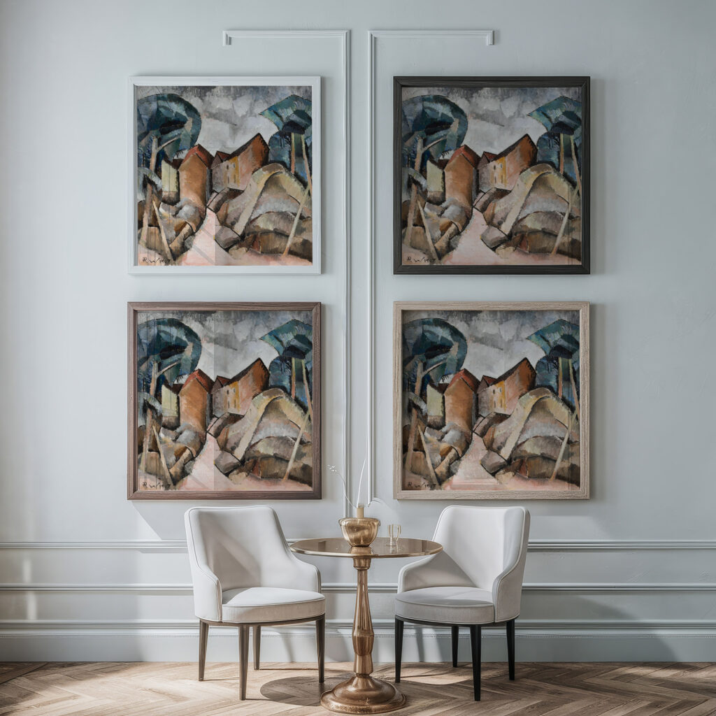 Landscape 1917 Romuald Kamil Witkowski framed posters mockup