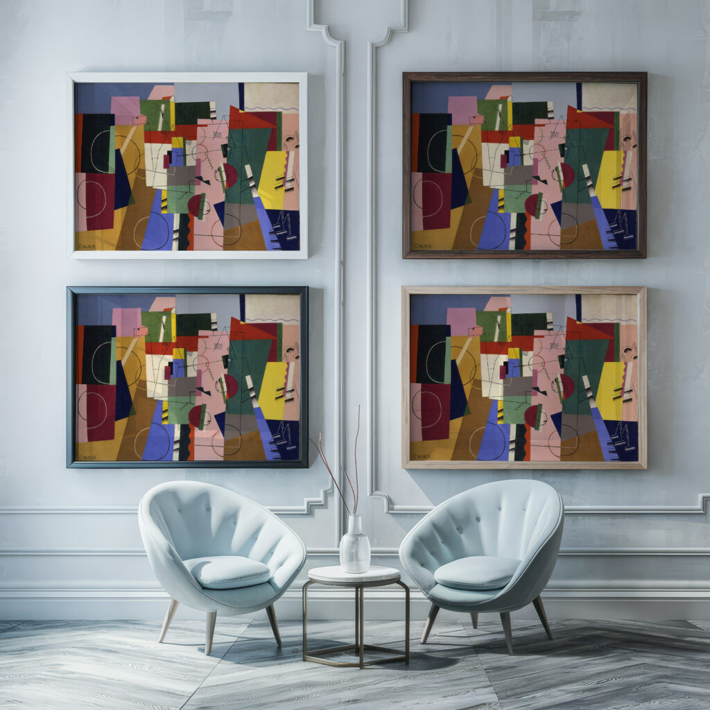 Landscape 1920 Georges Valmier framed posters mockup