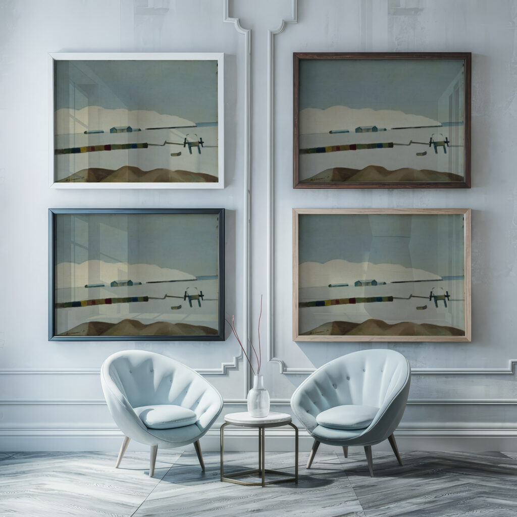 Landscape 1931 Vilho Lampi framed posters mockup