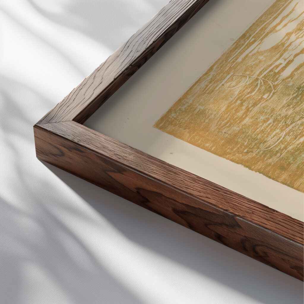 Landscape 1940 1943 Edvard Munch close up dark wood mockup