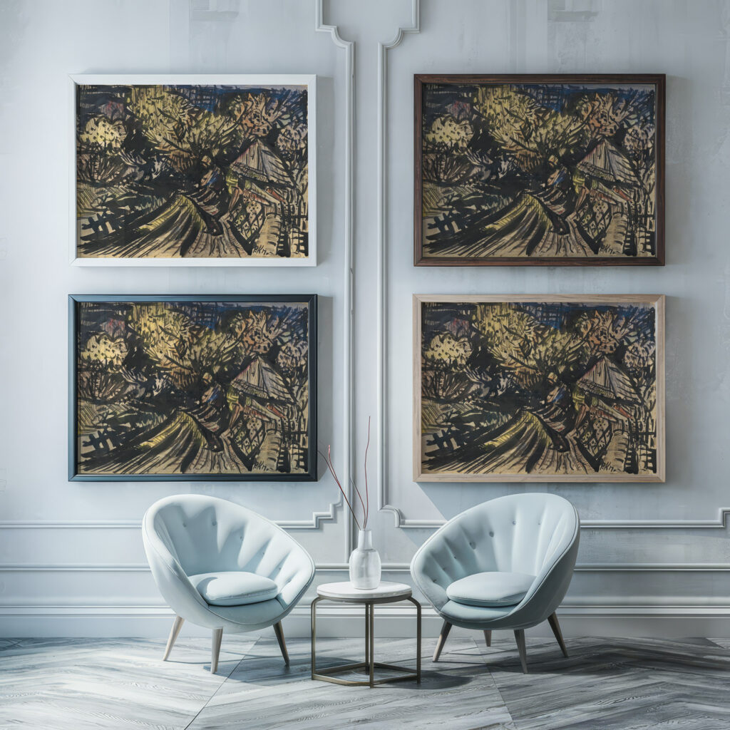 Landscape 1940 1944 Arnold Peter Weisz Kubincan framed posters mockup