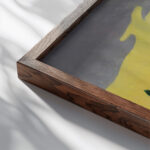 Landscape At Sunset 1892 Charles Guilloux close up dark wood mockup