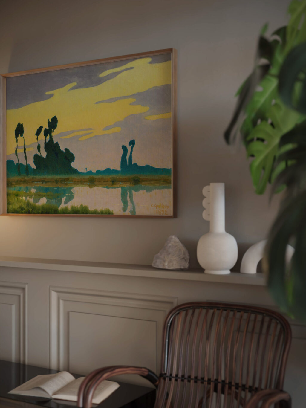 Landscape At Sunset 1892 Charles Guilloux video mockup