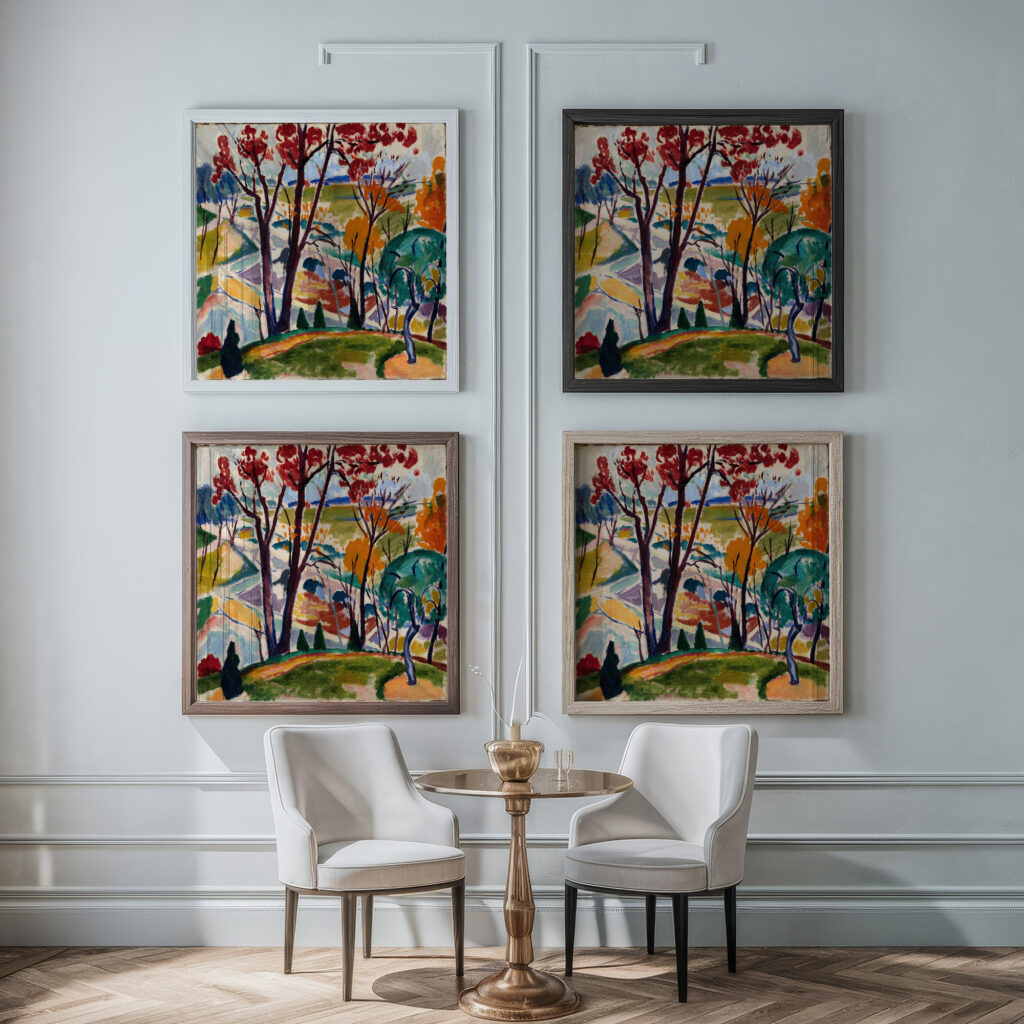 Landscape Bridge Huntingdon Valley ca. 1915 1916 Henry Lyman Sayen framed posters mockup