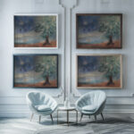 Landscape Ferdinand Schirren framed posters mockup