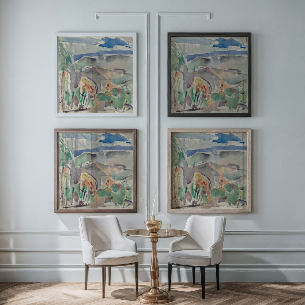 Landscape Forms Delaware County Pennsylvania no. 2 1916 John Marin framed posters mockup