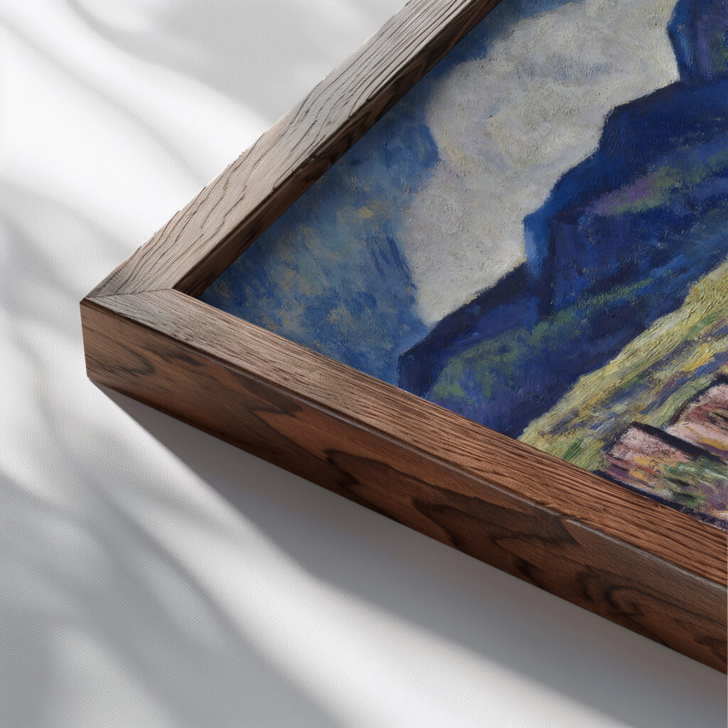 Landscape New Mexico 1919 and 1920 Marsden Hartley close up dark wood mockup