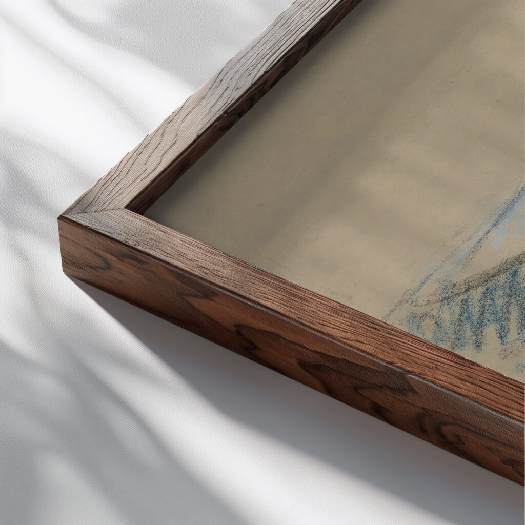 Landscape Sketch 1935–1944 Arnold Peter Weisz Kubincan close up dark wood mockup