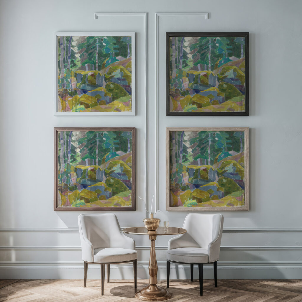 Landscape With Trees 1911 Alexander Konstantinovich Bogomazov framed posters mockup